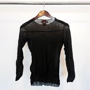 Jean Paul Gaultier Black Mesh Long-Sleeve Top